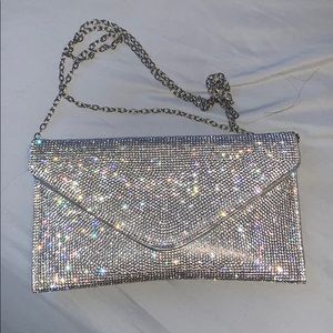 Silver beaded clutch/purse